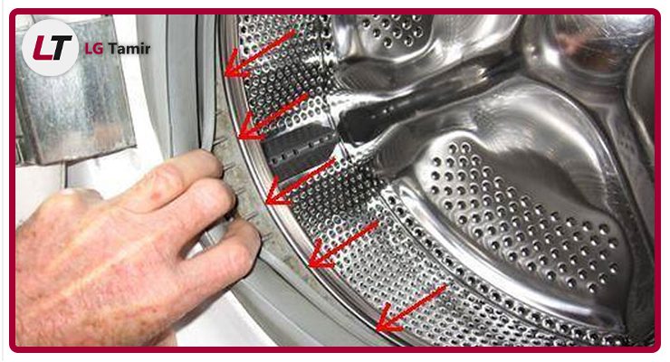 گیر کردن جسم خارجی در دیگ یا آبکش لباسشویی ال جی
