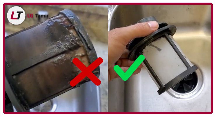 مشکل در پمپ تخلیه یا گرفتگی فیلتر تخلیه