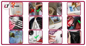 علت لک شدن لباس در لباسشویی ال جی